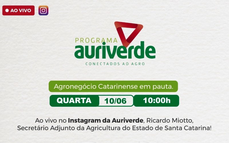 Cooperauriverde promove live com secretário adjunto da agricultura