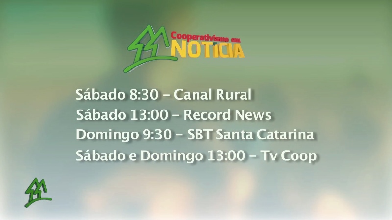 Acompanhe os assuntos que farão parte do programa Cooperativismo em Notícia deste final de semana pela TV