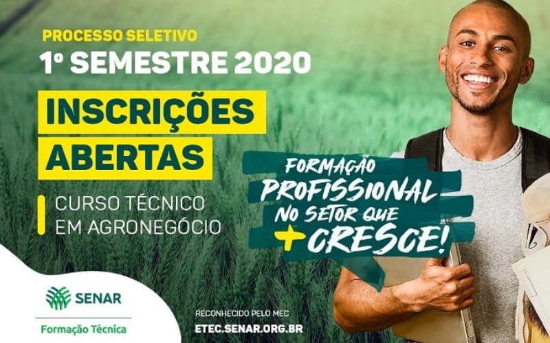 Inscrições abertas para o Curso Técnico em Agronegócio