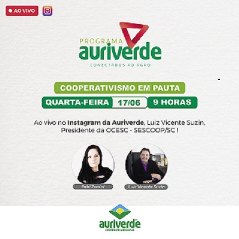 Luiz Vicente Suzin na live da Cooperauriverde