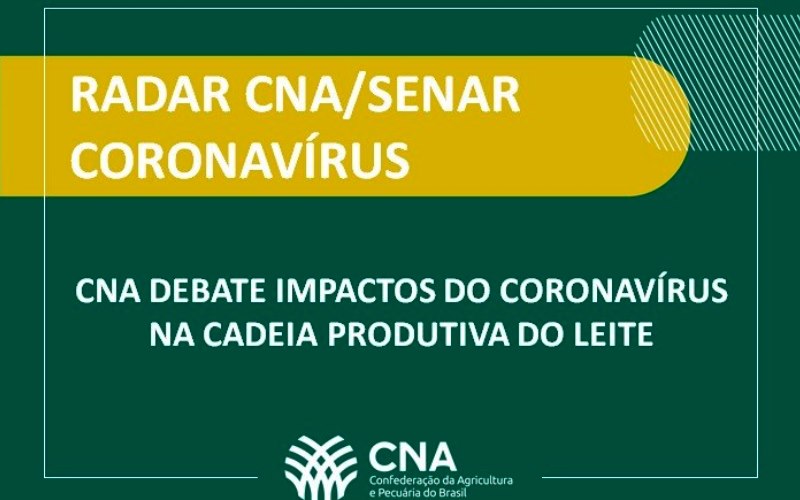 CNA debate impactos do coronavírus na cadeia produtiva do leite