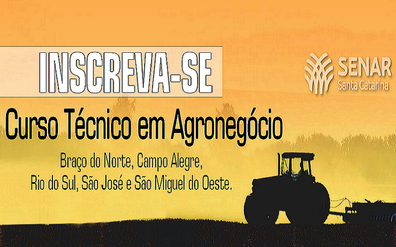 Inscrições para o Curso Técnico em Agronegócio do Senar/SC encerram nesta segunda-feira